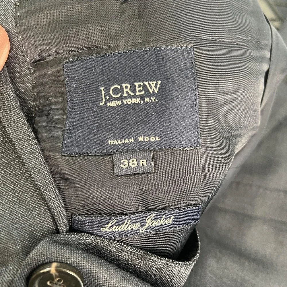 J.Crew Ludlow Blazer Mens 38R Slim Blue Italian Wool Tollegno 1900 Jacket